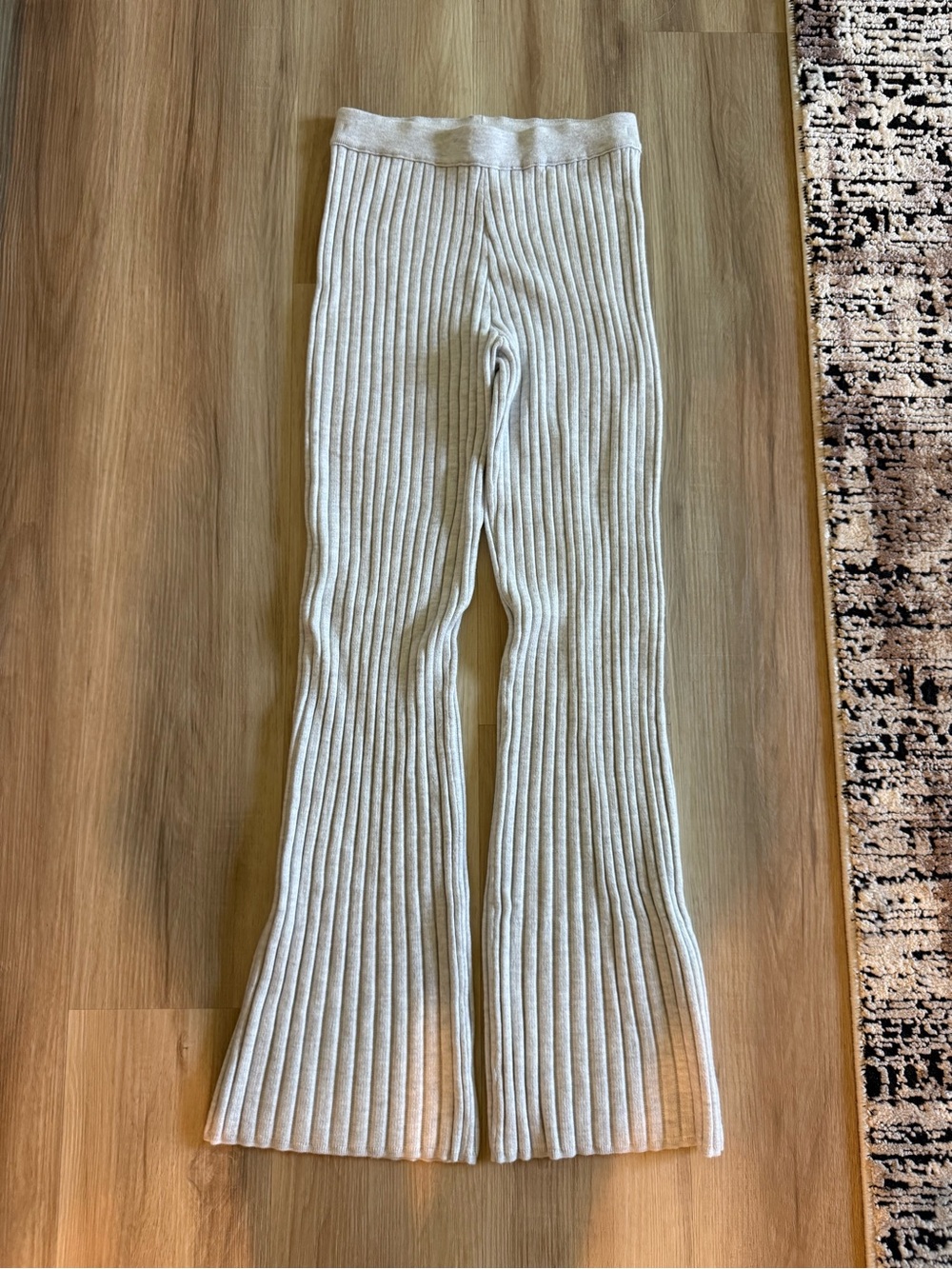 Aerie Ribbed Flare Knit Pants - Gray